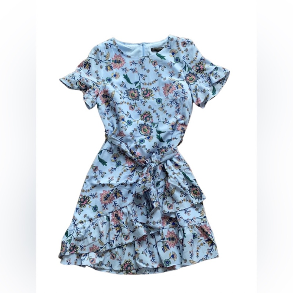 Flirty paisley Ruffle sleeve and hem dress